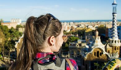 Young backpacker sightseeing