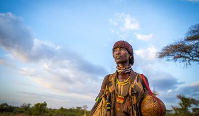 Traditionally dressed Hamer woman in Ethiopia’s South Omo region used to as part of Ethiopia’s marketing materials.