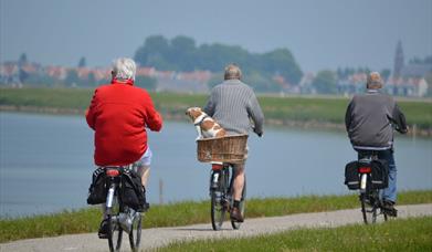 Baby Boomers cycling on holiday