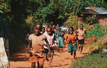 African Children Playing in Village