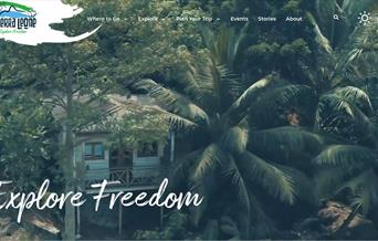 Sierra Leone National Tourist Board website Explore Freedom branding
