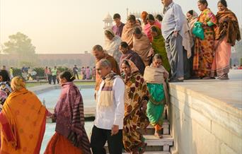 Indian families at the Taj Mahal, India