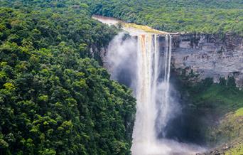 Kaieteur Falls located in virgin rainforest is a central attraction for Guyana’s ecotourism branding and marketing strategy