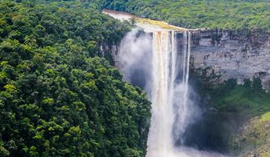 Kaieteur Falls located in virgin rainforest is a central attraction for Guyana’s ecotourism branding and marketing strategy