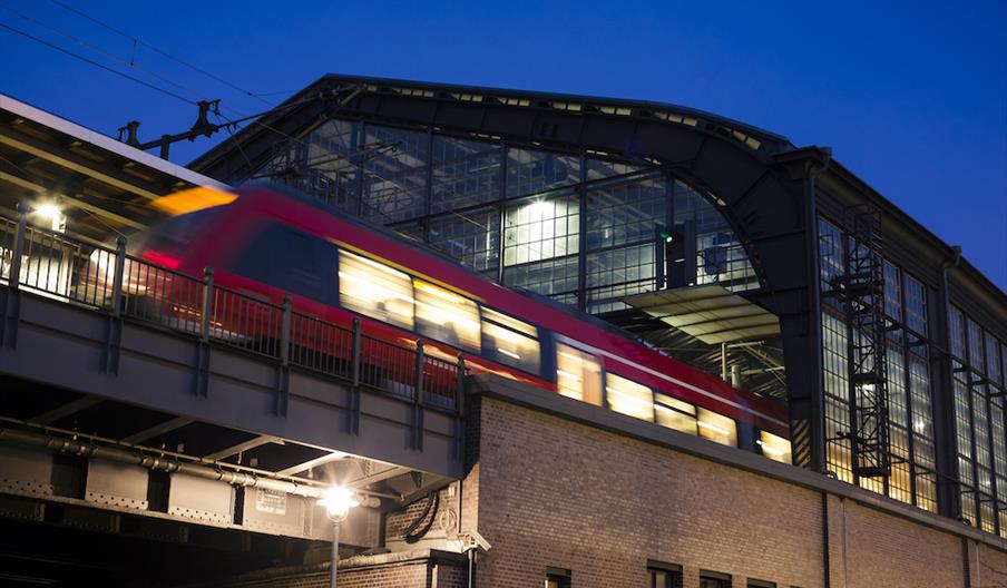 Train travel at night