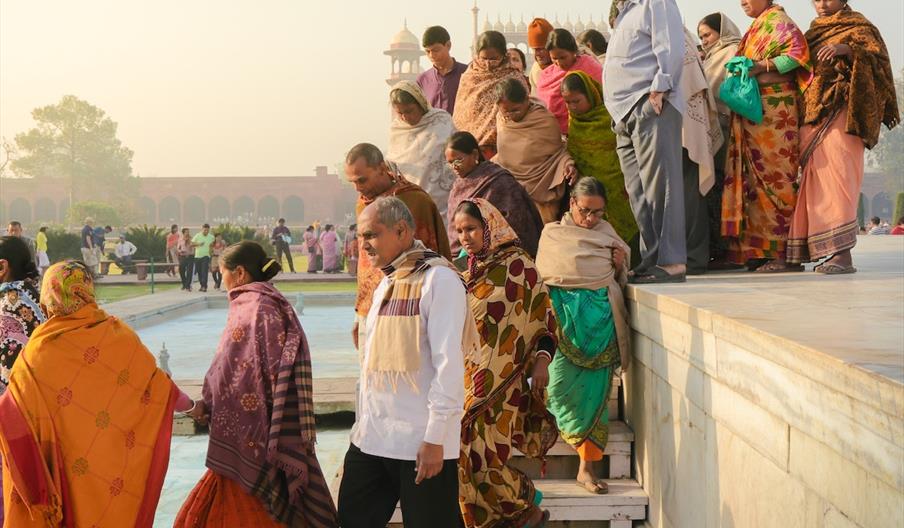 Indian families at the Taj Mahal, India