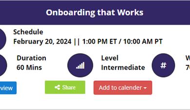 Onboarding that Works