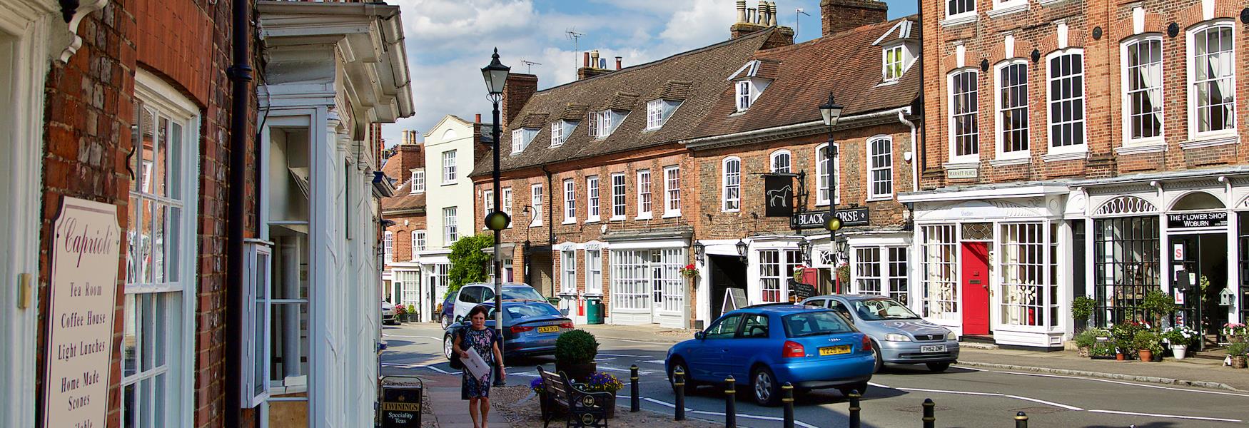 shops at Woburn high street