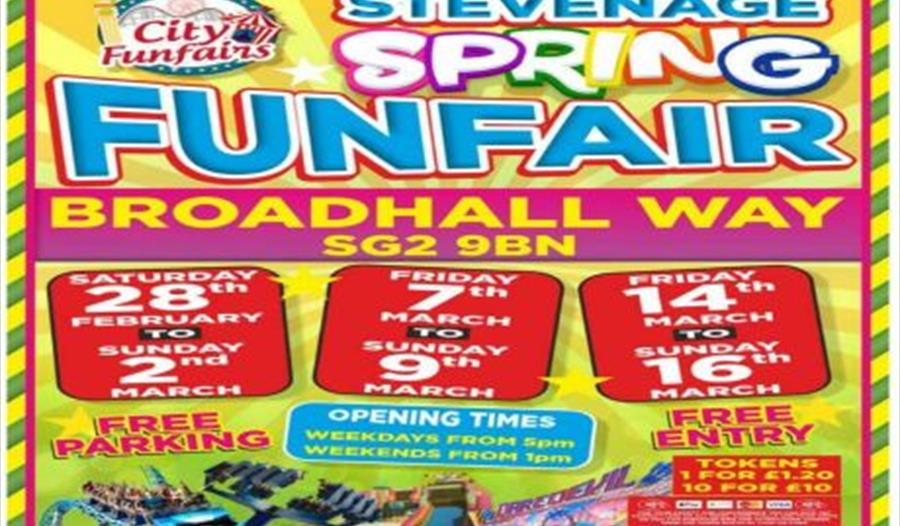 Stevenage Spring funfair | Broadhall Way | SG2 9BN | - Open 28TH FEB - 16TH MAR 2025 at Stevenage