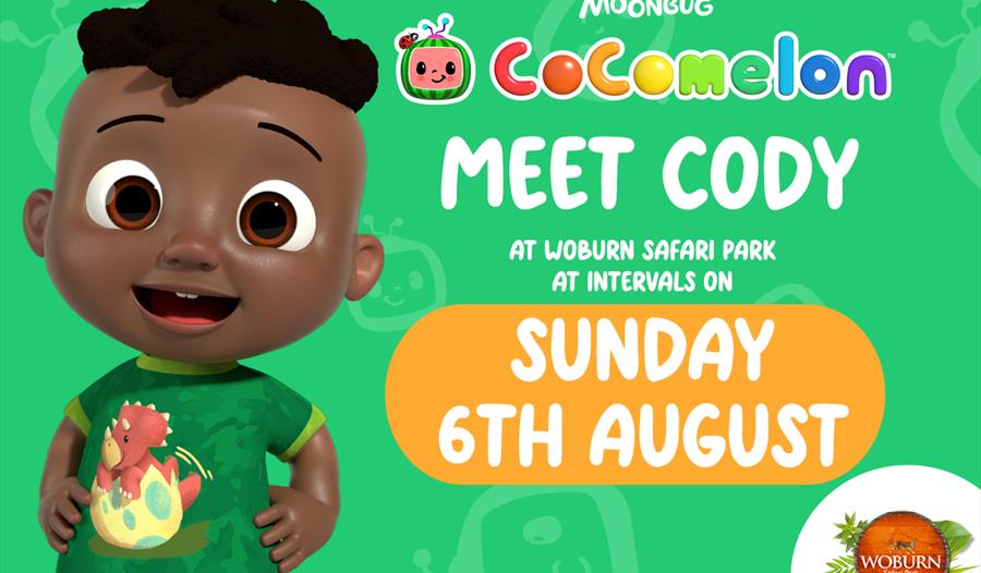 Meet Cody from CoComelon at Woburn Safari Park on Sunday 6th August!