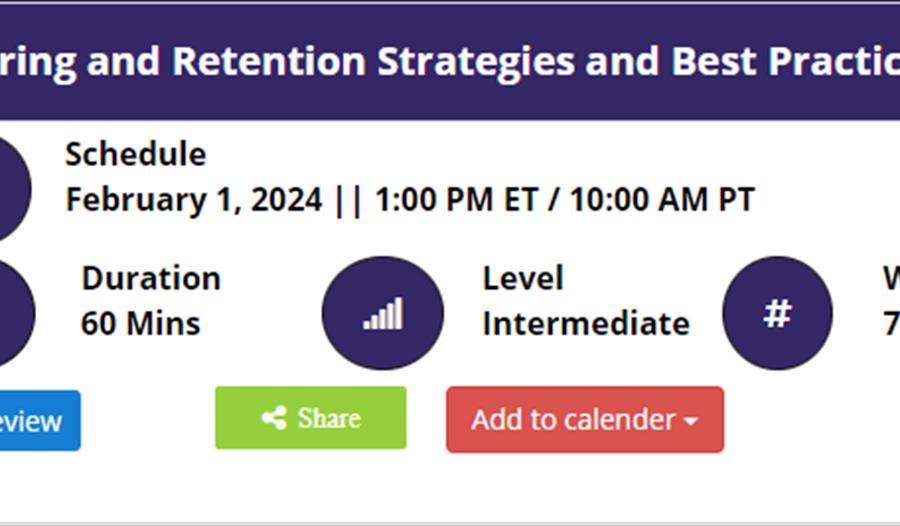 Hiring and Retention Strategies and Best Practices