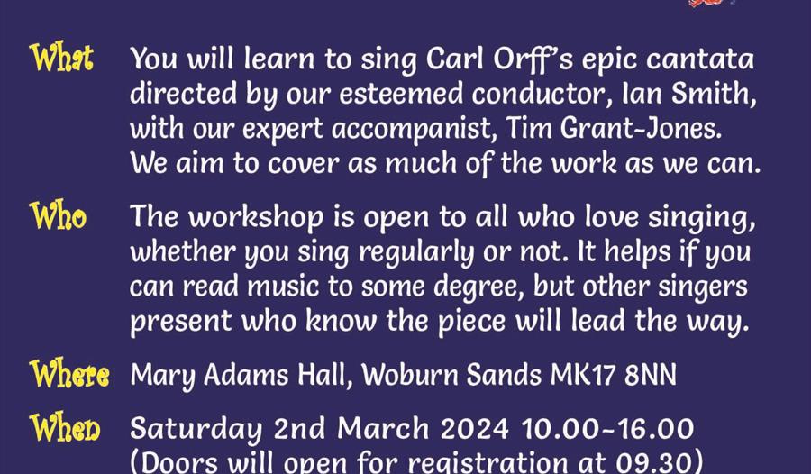 Danesborough Chorus Come & Sing Carmina Burana