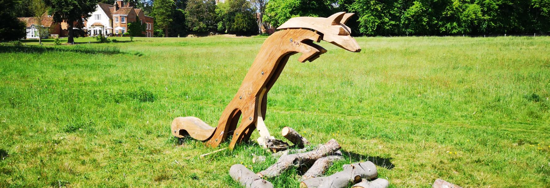 fox sculpture in flitwick