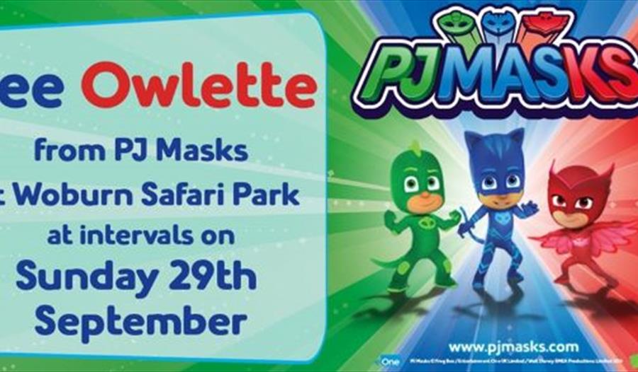 Meet Owlette from PJ Masks this Sunday at Woburn Safari Park
