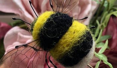 Needle Felted Ladybirds and Bumble Bee Pins