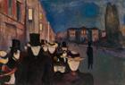 Edvard Munch: Aften på Karl Johan, 1892.