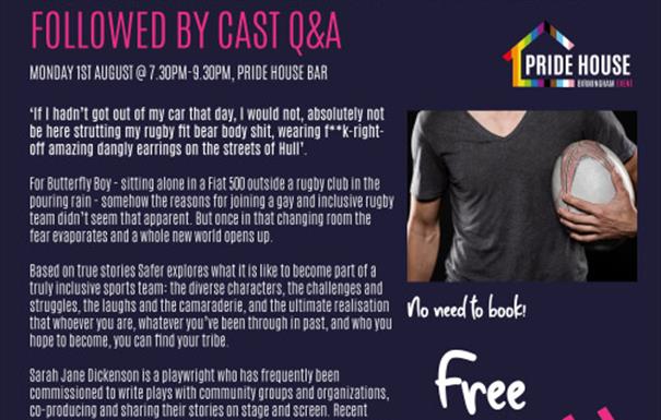 'SAFER' – A PLAY BY SARAH JANE DICKENSON FOLLOWED BY CAST Q&A