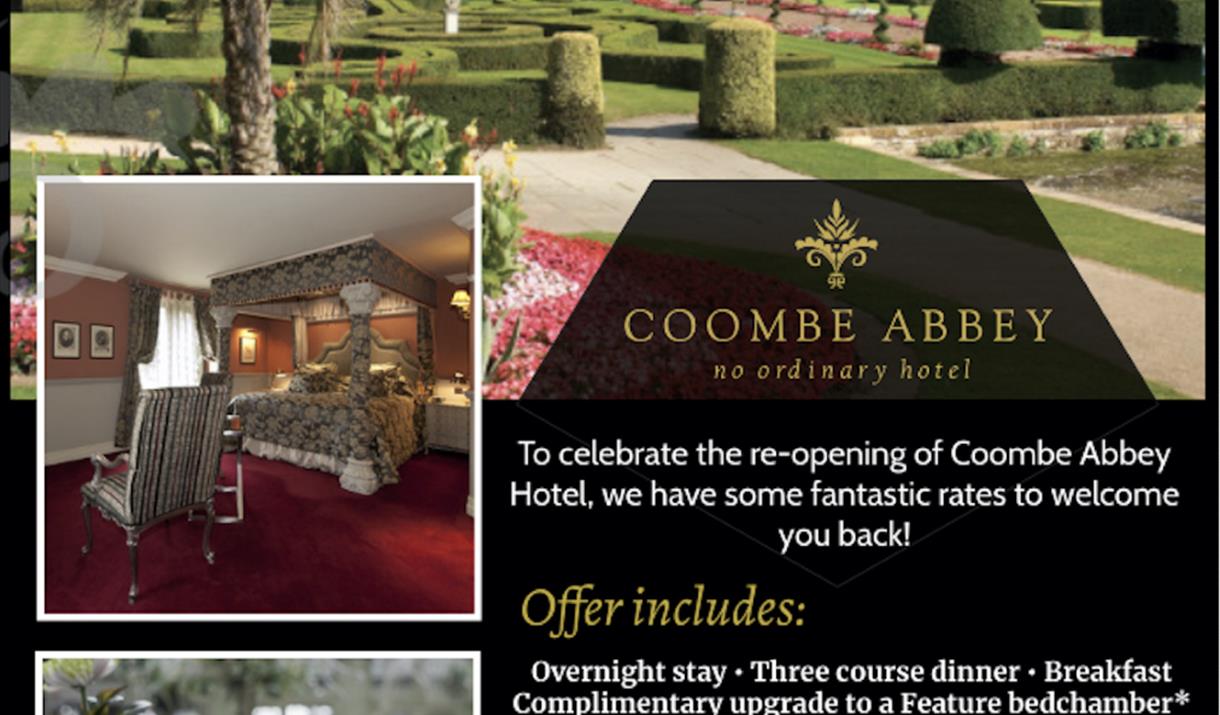 Coombe Abbey Welcome Back Offer