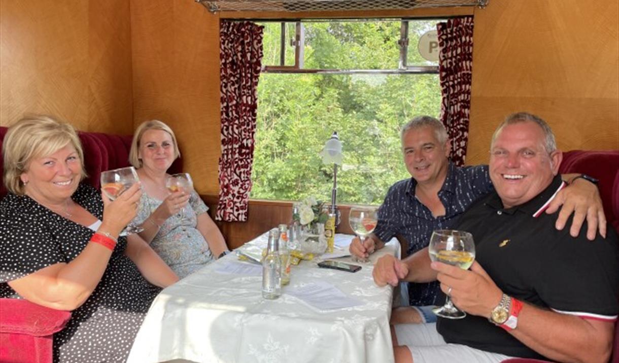 Happy faces on the Severn Valley Railway's Gin Train
