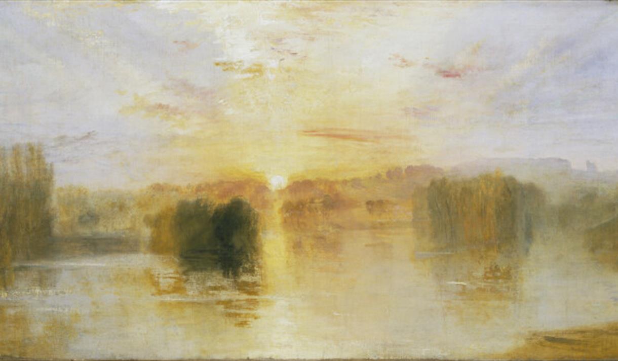 JMW Turner, c1827-8, The Lake, Petworth, Sunset; Sample Study, Tate (Accepted by the nation as part of the Turner Bequest 1856), Photo Tate