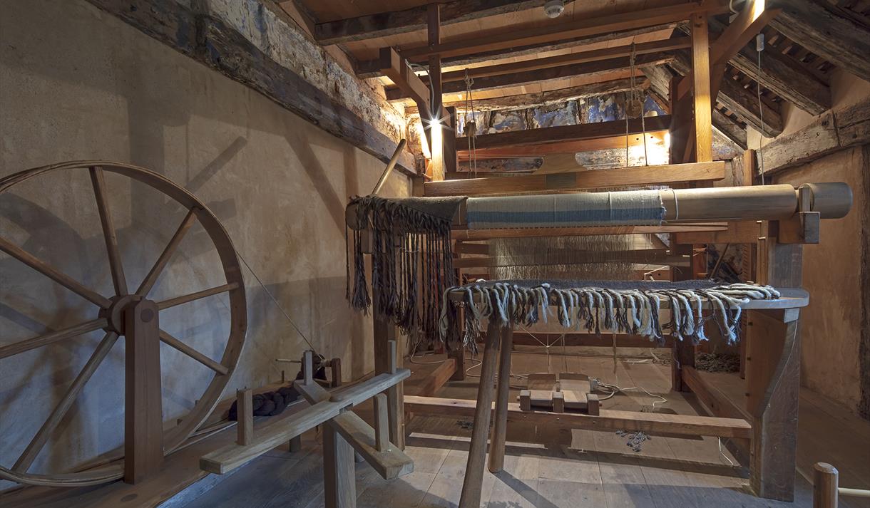 Interior and replica loom, 22 June 2022, The Weaver's House, Graeme Peacock Photography for Coventry UK City of Culture 2021