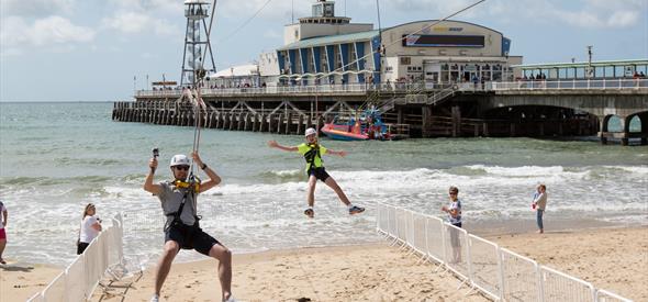 Bournemouth Beach Pier To Shore Zipline Activity