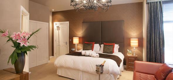 Modern style double room with a champagne welcome