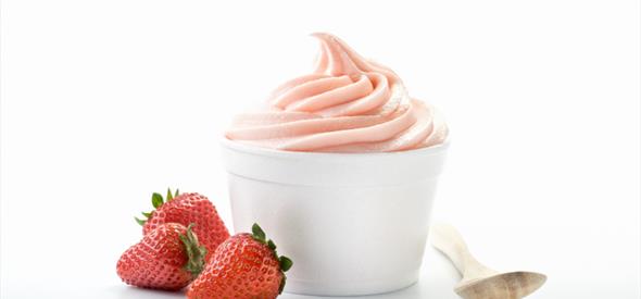 Frozen Yogurt  with strawberries