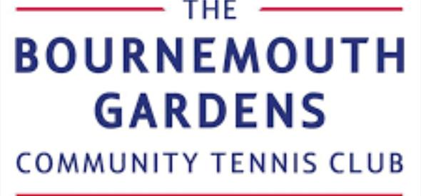 Logo of the Bournemouth gardens Community tennis club.