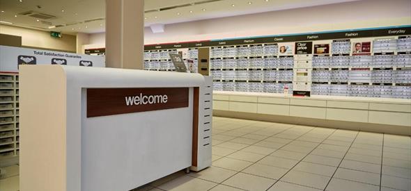 Inside Vision Express Bournemouth at the welcome desk