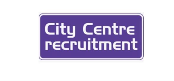 City Centre Recruitment logo in purple and white