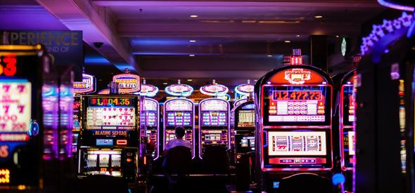 Generic shot of slot machines inside a casino