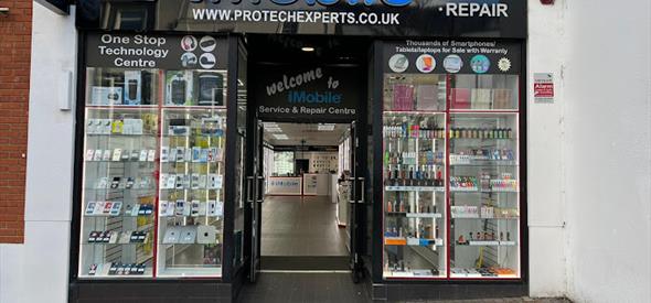 Shotrefront of i-mobile shop in Bournemouth highstreet