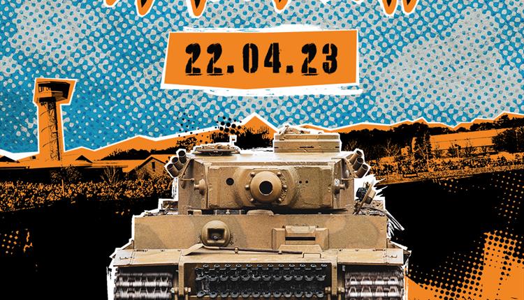 Tiger Day wording with an image of a tank and the date 22.04.23