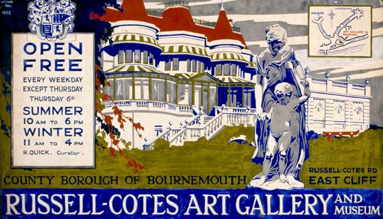 Old Russell-Cotes poster advertising free entry