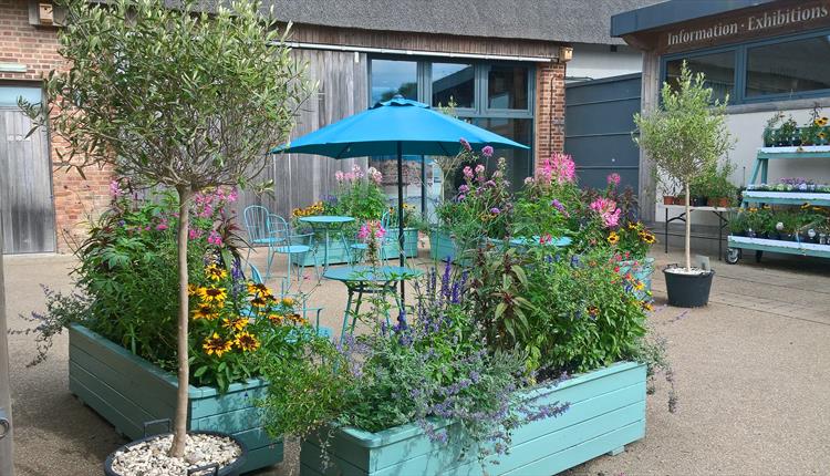 Picture of Kingfisher Barn with flowers outside