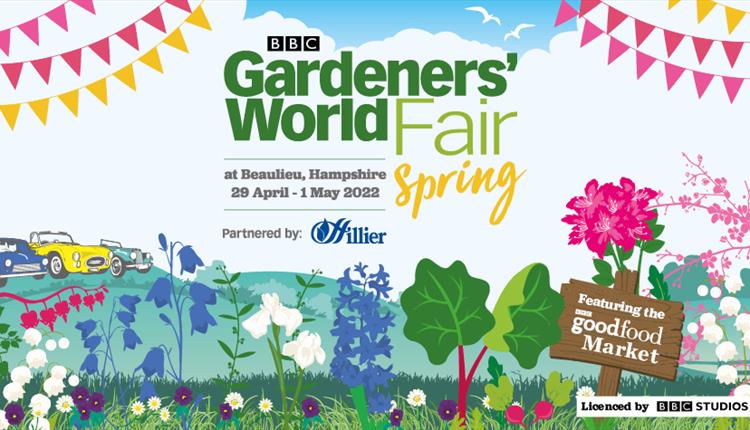 Poster with BBC Gardeners' World Spring Fair written in bright colours