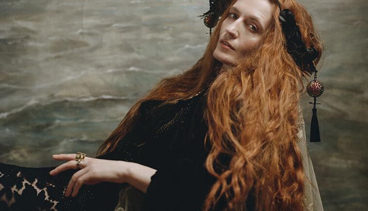 Woman with long red hair