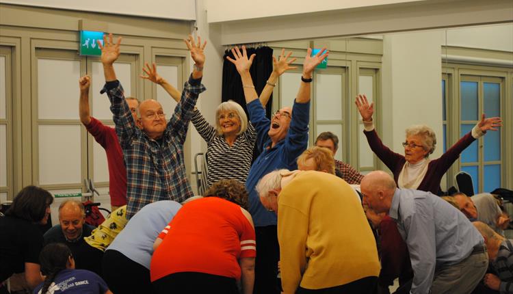 A group dancing