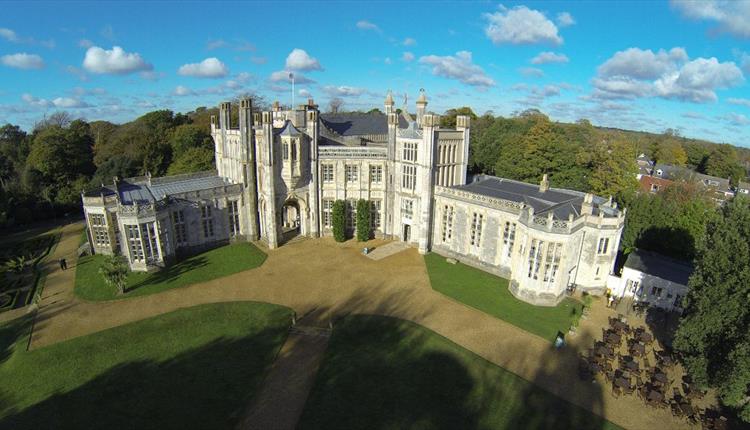 Aerial shot of the illustrious castle.