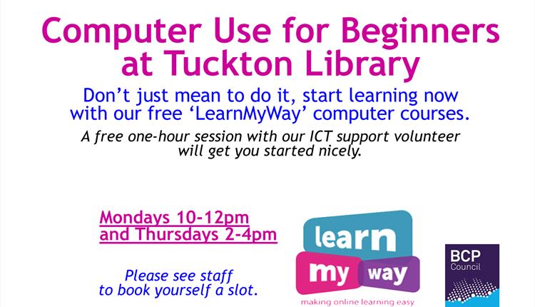 IT Buddy poster for Tuckton Library. Says the same thing in a cosier way.