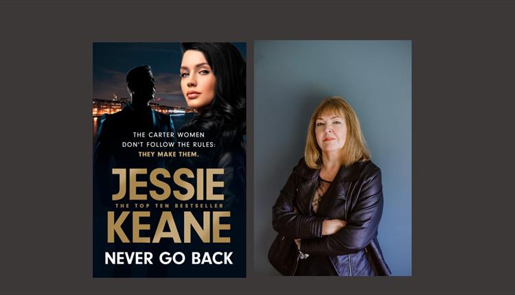 Author Jessie Keane and her latest book Never Go Back