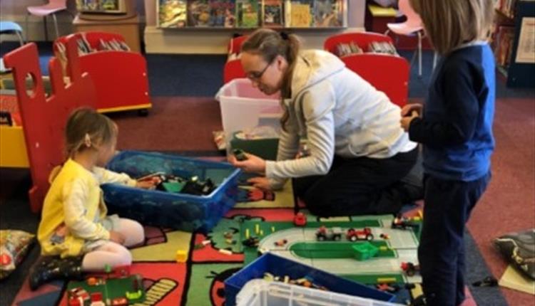 Lego Club in Tuckton Library Children's Zone area