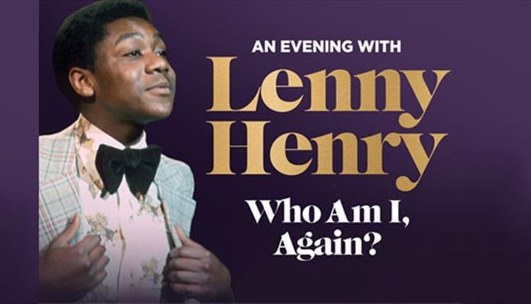 Young photo of Lenny Henry with purple background