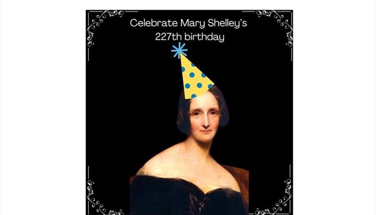 Mary Shelley in a party hat