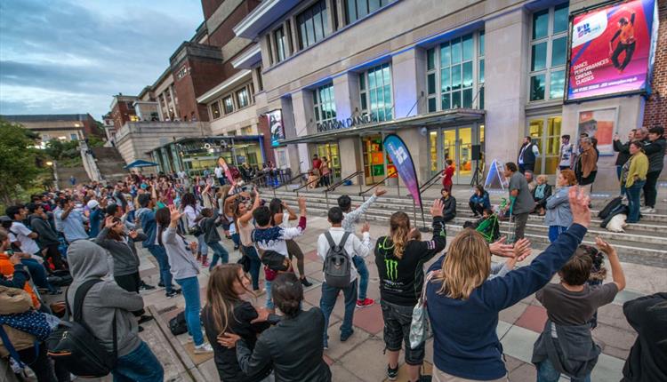 People dancing in front of PDSW