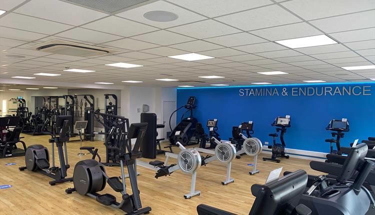 Gym with cross trainers and running machines