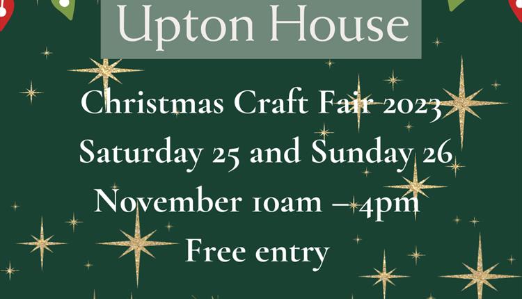 Christmas Craft Fair text with Christmas lights and stars background