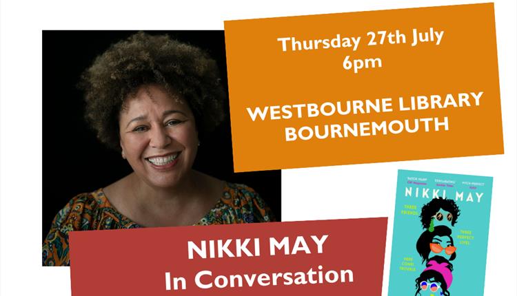 Author Nikki May and details of her event at Westbourne Library