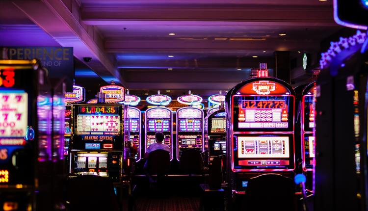 Generic shot of slot machines inside a casino
